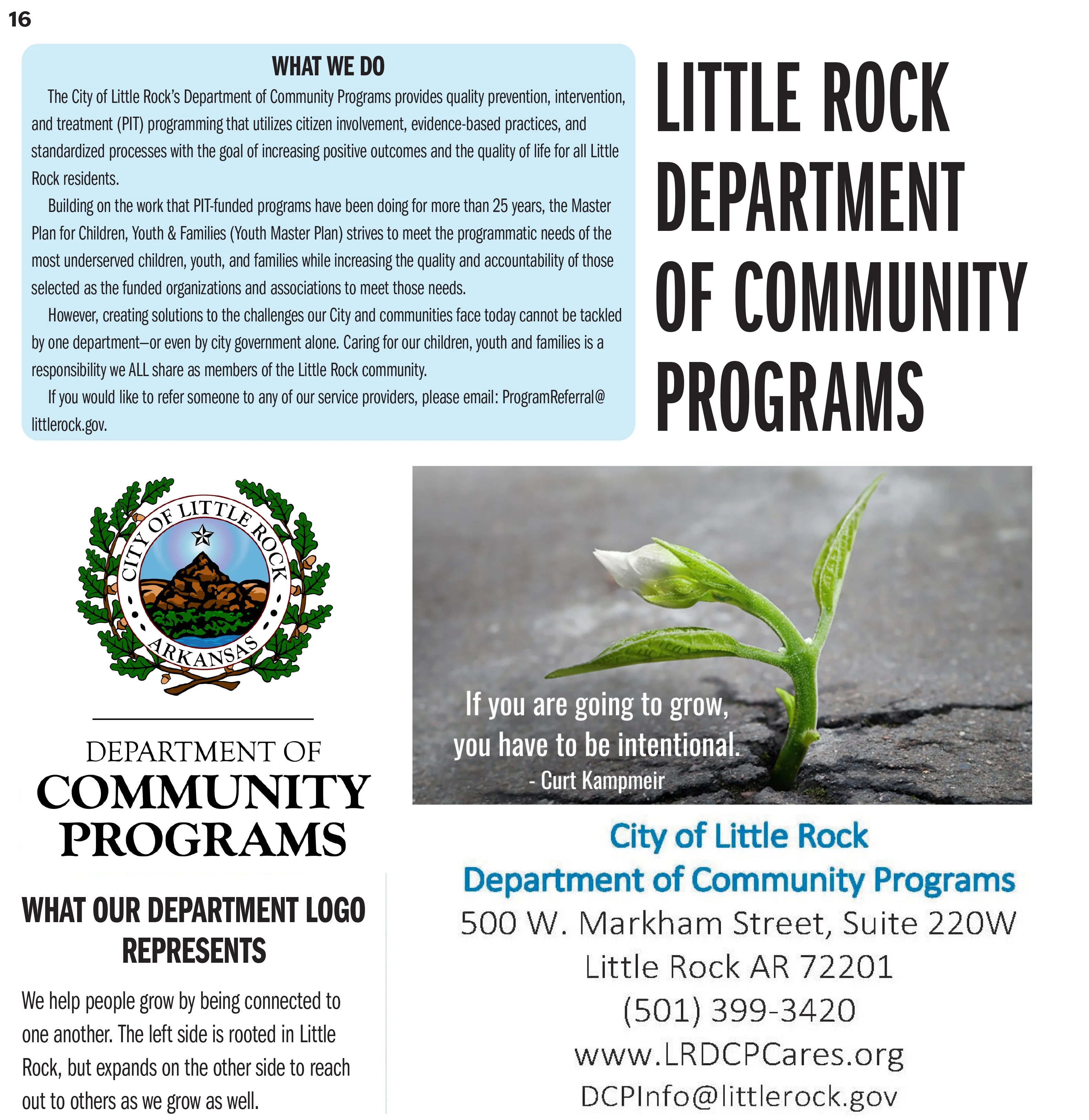 City of Little Rock – Dept of Community Programs p.1