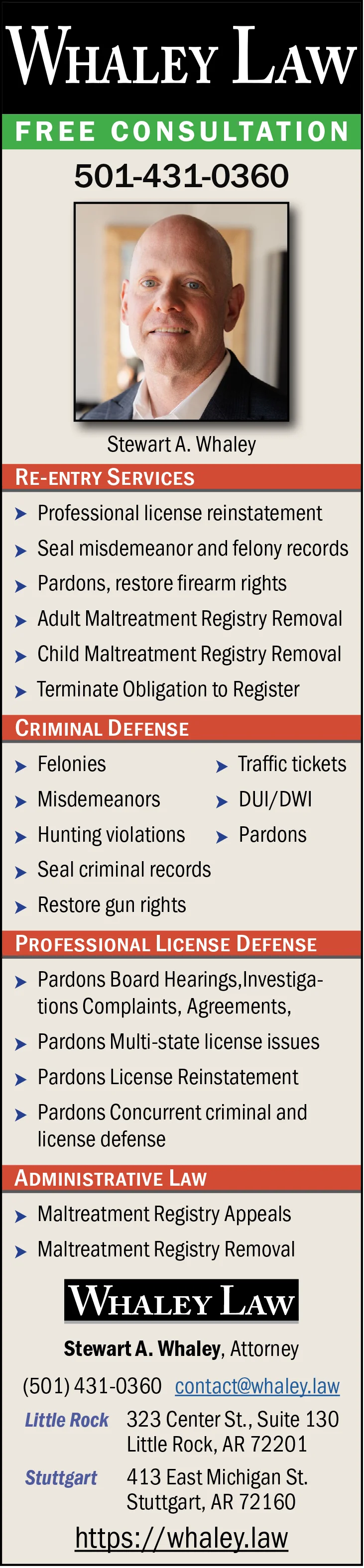 Whaley Law – Re-entry & Criminal Defense
